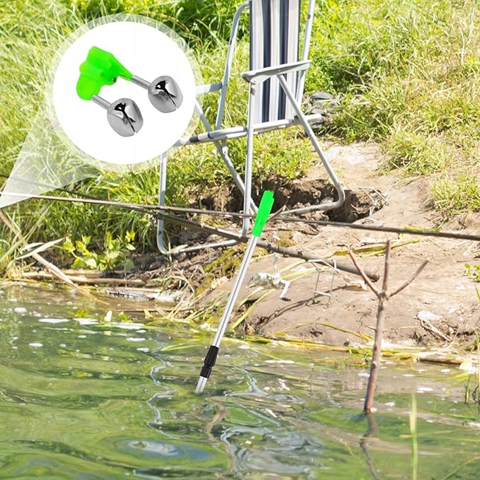 ZESTAW WĘDKARSKI PODPÓRKI 100CM 4 SZT + 10 DZWONKÓW SYGNALIZATORÓW 230006 5 Zestaw Wędkarski Podpórki 100cm 4 Szt + 10 Dzwonków Sygnalizatorów - obrazek 5