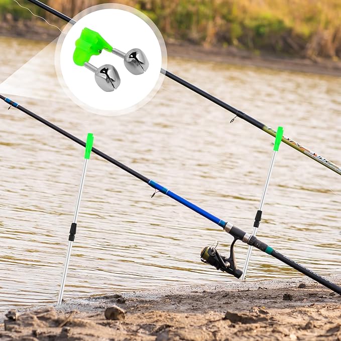 ZESTAW WĘDKARSKI PODPÓRKI 100CM 4 SZT + 10 DZWONKÓW SYGNALIZATORÓW 230006 6 Zestaw Wędkarski Podpórki 100cm 4 Szt + 10 Dzwonków Sygnalizatorów - obrazek 6