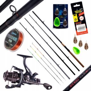 Zestaw Feederowy Method Feeder Wędka 3,3m Kołowrotek Metoda Przypony Żyłka