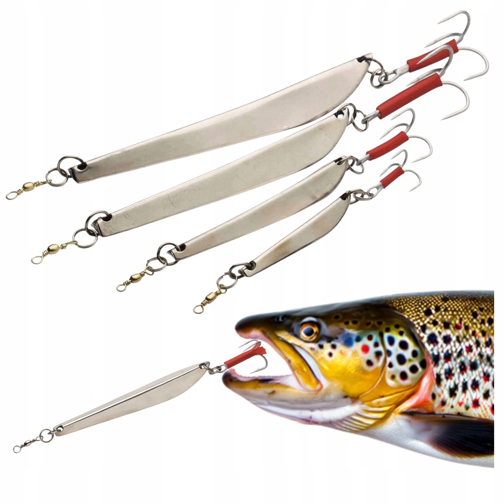 Zestaw 3x Pilker Morski Rumpol 100g 125g 150g Silver Dorsz