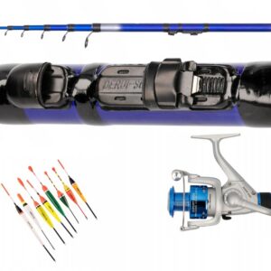 Zestaw Wędkarski Rumpol Tele Rod 3,9m Kołowrotek Expert 2000 5 Spławików