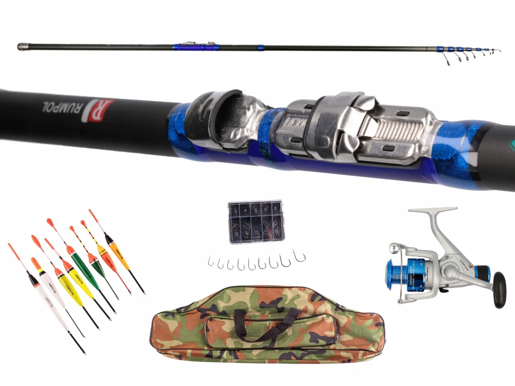 Zestaw Spinningowy Rumpol Alpen Travel 6m 10-50g Kołowrotek Pokrowiec
