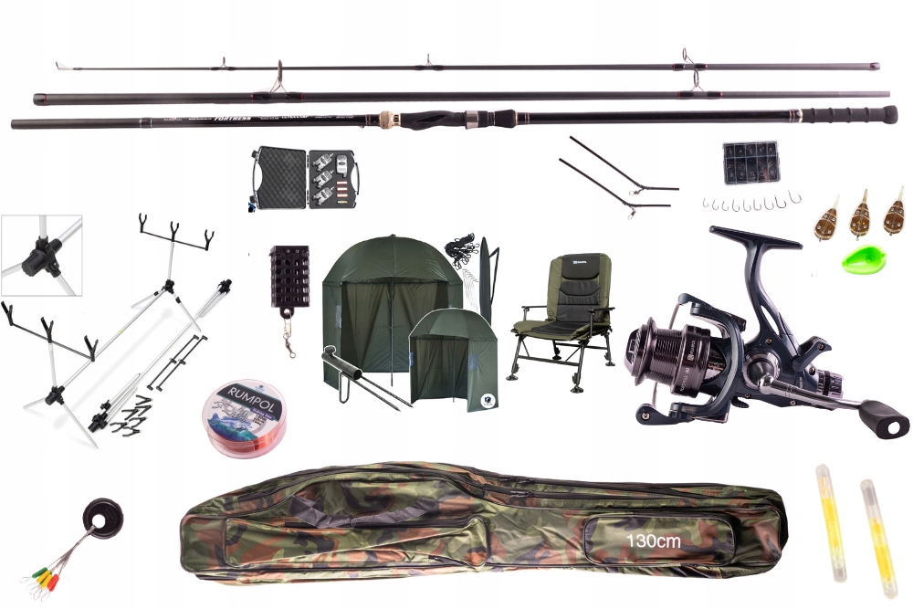 Zestaw Karpiowy Premium Rumpol Fortress 3,0m Rod pod Fotel 160kg Parasol
